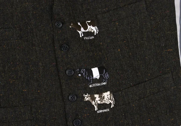 Paul Smith LONDON Cowhide Embroidery Nep Tweed Vest K-168367_006