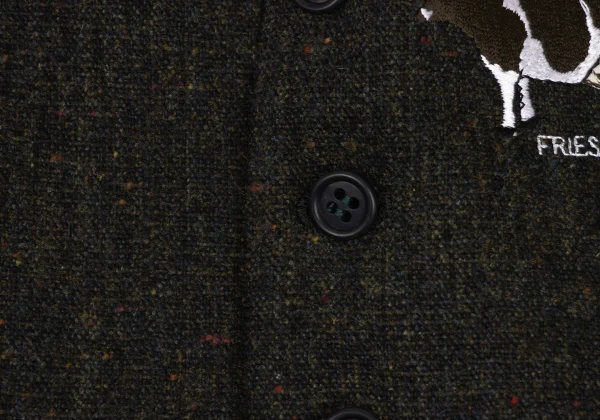 Paul Smith LONDON Cowhide Embroidery Nep Tweed Vest K-168367_007