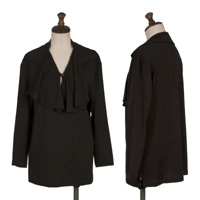 Y's Wool Drape Neck Skipper Top