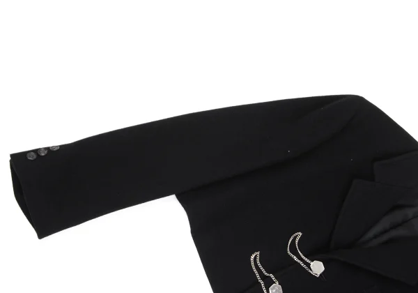 Y's Wool Blend Chain Design Hexagon Button Short Jacket K-168373_006