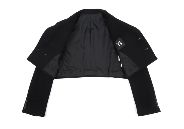 Y's Wool Blend Chain Design Hexagon Button Short Jacket K-168373_010