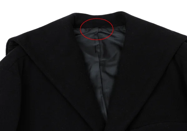 Y's Wool Blend Three-line Sleeve Sailor Collar Half Coat K-168374_004