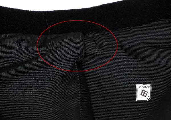 Y's Wool Blend Three-line Sleeve Sailor Collar Half Coat K-168374_005