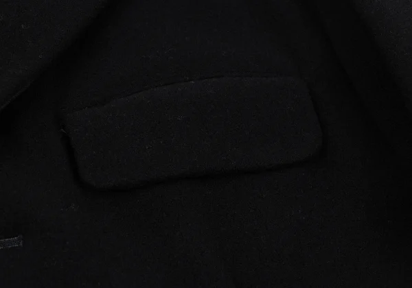 Y's Wool Blend Three-line Sleeve Sailor Collar Half Coat K-168374_007