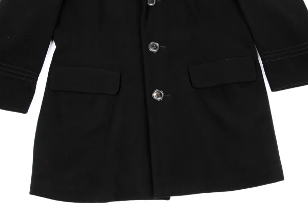 Y's Wool Blend Three-line Sleeve Sailor Collar Half Coat K-168374_012