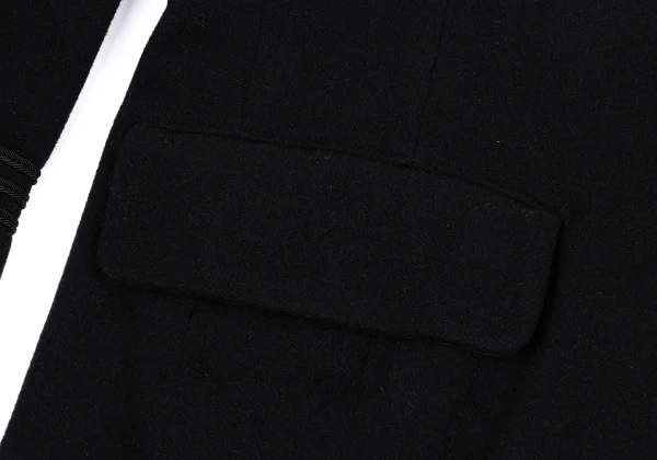 Y's Wool Blend Three-line Sleeve Sailor Collar Half Coat K-168374_013