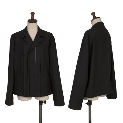 Y's Wool Blend Pleated Fly-front Jacket