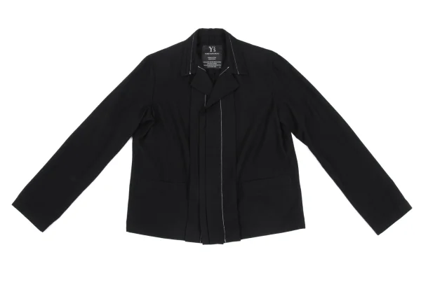 Y's Wool Blend Pleated Fly-front Jacket K-168375_002