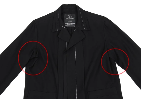 Y's Wool Blend Pleated Fly-front Jacket K-168375_003