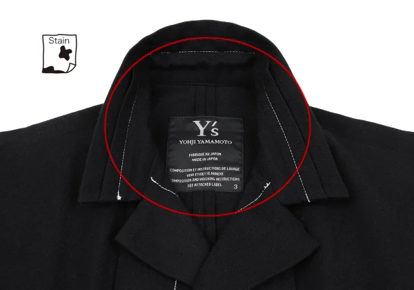 Y's Wool Blend Pleated Fly-front Jacket K-168375_007