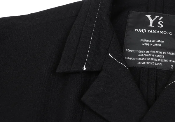 Y's Wool Blend Pleated Fly-front Jacket K-168375_008