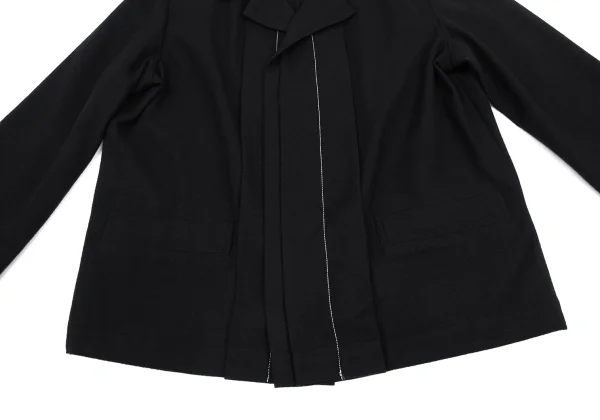 Y's Wool Blend Pleated Fly-front Jacket K-168375_011