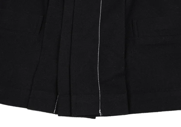 Y's Wool Blend Pleated Fly-front Jacket K-168375_013