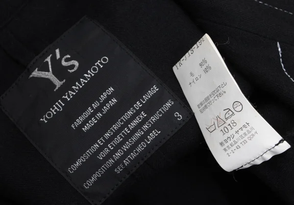 Y's Wool Blend Pleated Fly-front Jacket K-168375_020