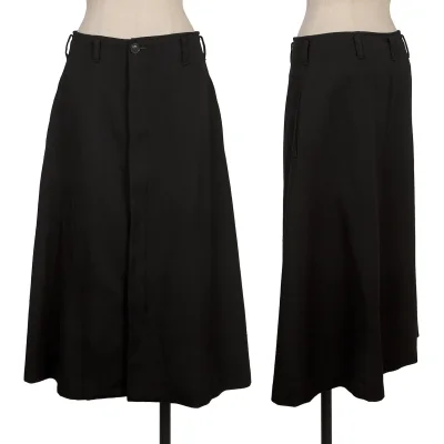 Y's Wool Old Gabardine Front Zip Design Skirt