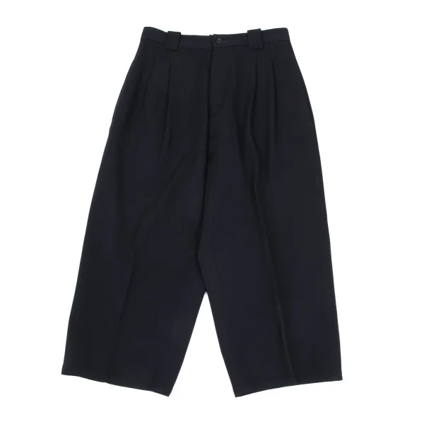 Y's Wool Gabardine Tuck Wide Pants Navy S-M K-168380_001