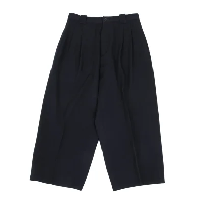 Y's Wool Gabardine Tuck Wide Pants