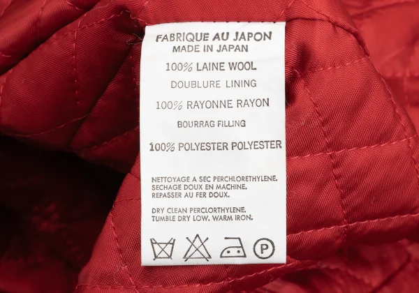 Yohji Yamamoto NOIR Wool Quilting Lining Padded Jacket K-168381_013