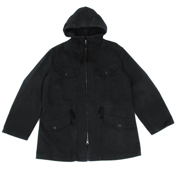 Y's for men Cotton Pocket Design Hooded Double Zip Jacket Black L K-168382_001