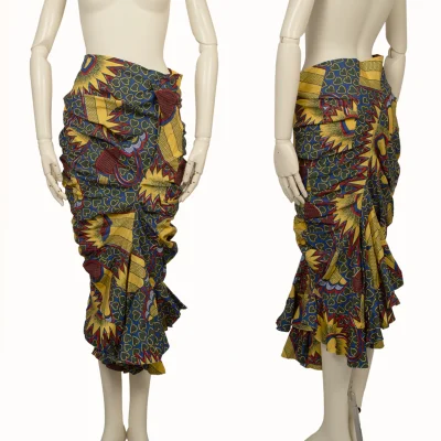 JUNYA WATANABE COMME des GARCONS Heart Print Gather Asymmetry Skirt