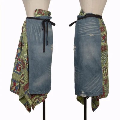 JUNYA WATANABE COMME des GARCONS Animal Print Switching Wrap Skirt