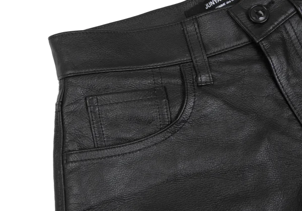 JUNYA WATANABE COMME des GARCONS Hem Frill Layered Cow Leather Skirt Pants K-168397_004