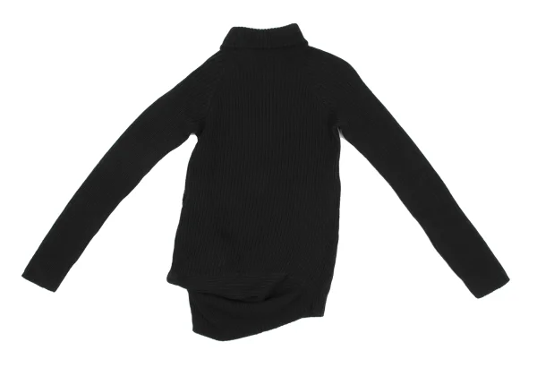Y's Wool Rib Hem Asymmetry Turtleneck Knit K-168400_002