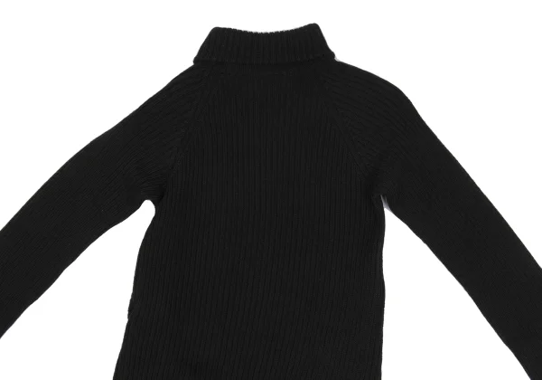Y's Wool Rib Hem Asymmetry Turtleneck Knit K-168400_003