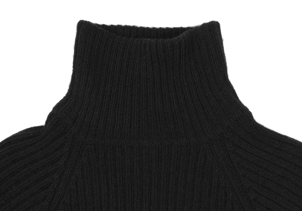 Y's Wool Rib Hem Asymmetry Turtleneck Knit K-168400_005