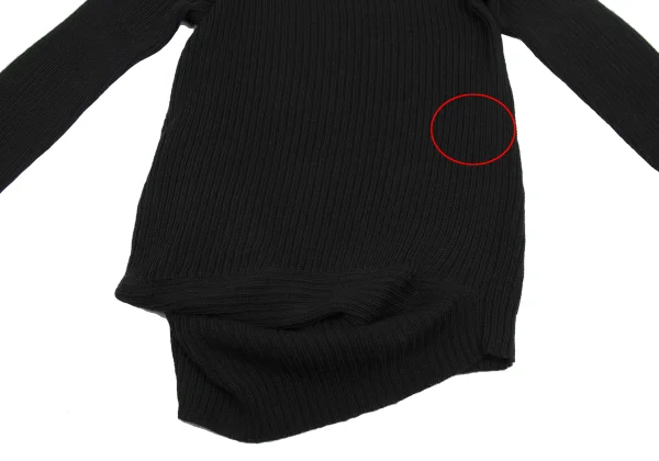 Y's Wool Rib Hem Asymmetry Turtleneck Knit K-168400_008