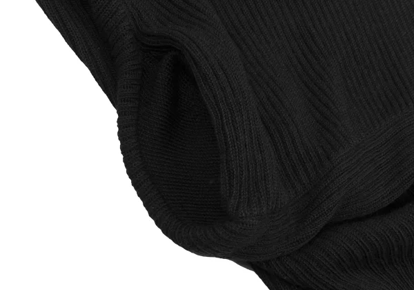 Y's Wool Rib Hem Asymmetry Turtleneck Knit K-168400_010