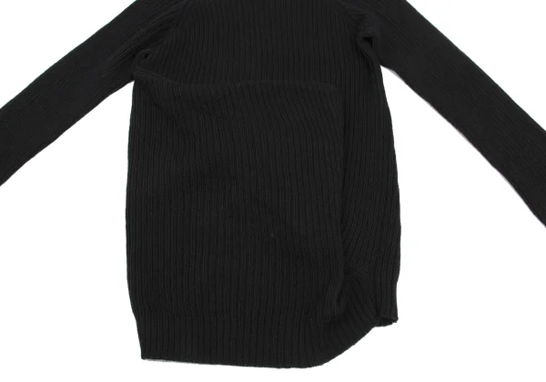 Y's Wool Rib Hem Asymmetry Turtleneck Knit K-168400_011