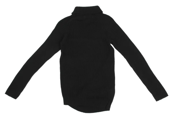 Y's Wool Rib Hem Asymmetry Turtleneck Knit K-168400_013