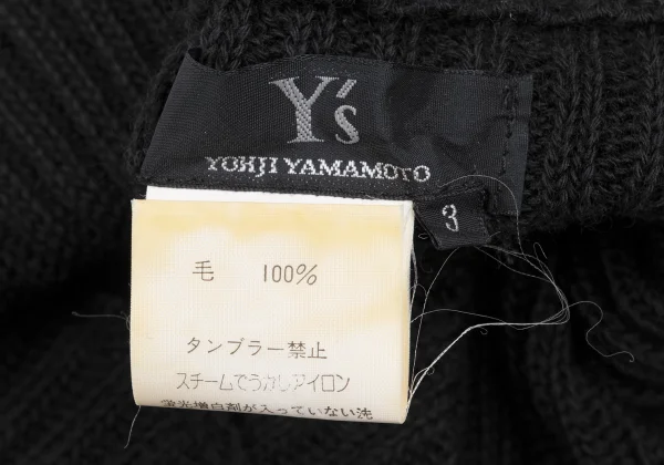 Y's Wool Rib Hem Asymmetry Turtleneck Knit K-168400_016