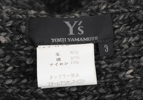 Y's Wool Blend Pocket Asymmetry Sleeveless Knit K-168401_015