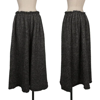 Y's Wool Blend Waist Gather Knit Skirt