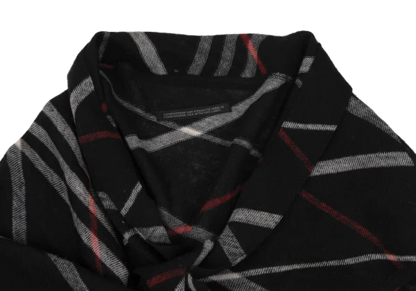 Y's Check Asymmetry Drape Knit Vest K-168404_004