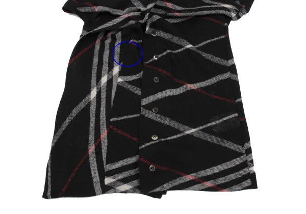 Y's Check Asymmetry Drape Knit Vest K-168404_012