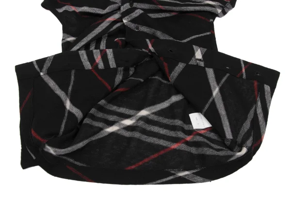 Y's Check Asymmetry Drape Knit Vest K-168404_015