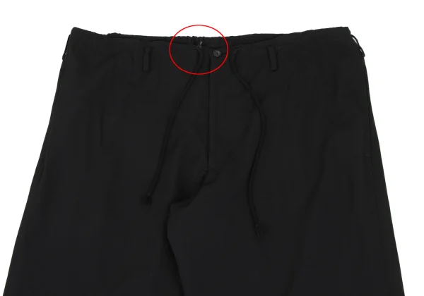 Yohji Yamamoto POUR HOMME Wool Gaba Drawstring Wide Pants K-168412_002