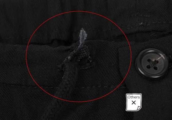 Yohji Yamamoto POUR HOMME Wool Gaba Drawstring Wide Pants K-168412_003