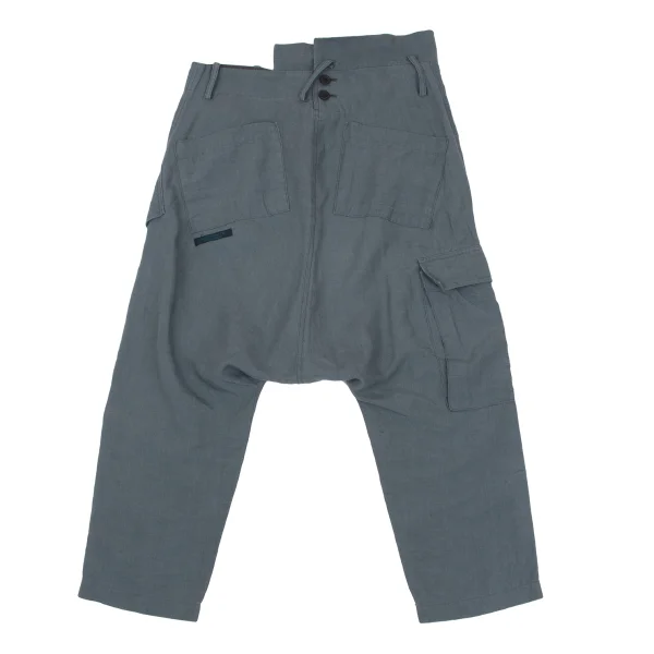 REGULATION yohji yamamoto Linen Cargo Dropped Crotch Pants K-168416_009