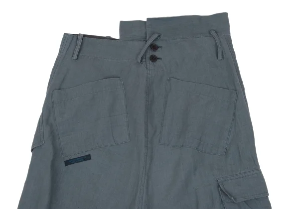 REGULATION yohji yamamoto Linen Cargo Dropped Crotch Pants K-168416_010