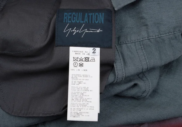 REGULATION yohji yamamoto Linen Cargo Dropped Crotch Pants K-168416_015