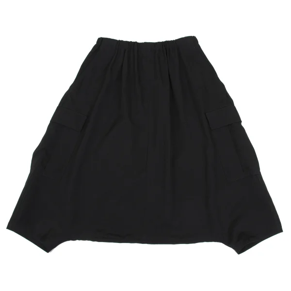 REGULATION yohji yamamoto Wool Gaba Cargo Dropped Crotch Pants Black 2 K-168417_001