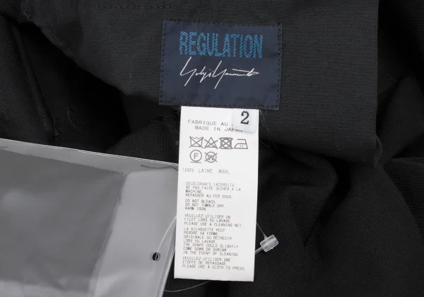 REGULATION yohji yamamoto Wool Gaba Cargo Dropped Crotch Pants K-168417_011