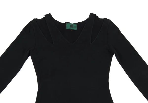 JUNIOR GAULTIER Stretch Cotton Cutting Shoulder Top K-168420_003
