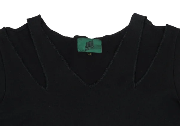 JUNIOR GAULTIER Stretch Cotton Cutting Shoulder Top K-168420_004