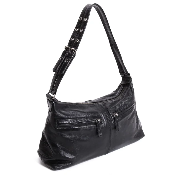 Jean Paul GAULTIER Pocket Design Leather Bag Black  K-168426_001