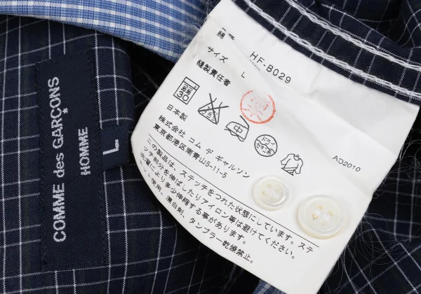 COMME des GARCONS HOMME Cotton Check Design Shirt K-168435_020